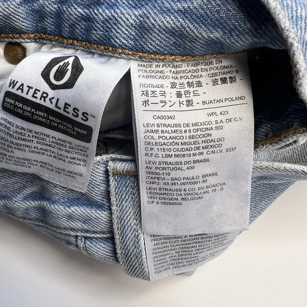 Levi's 501 Cut Off Blue Jean Shorts Women 28 High Rise Button Fly Hipster Summer